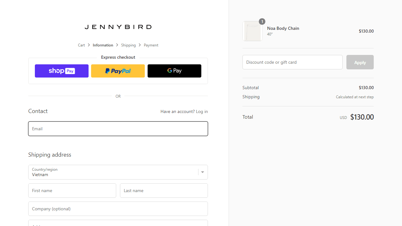 How to apply Jenny Bird coupon code